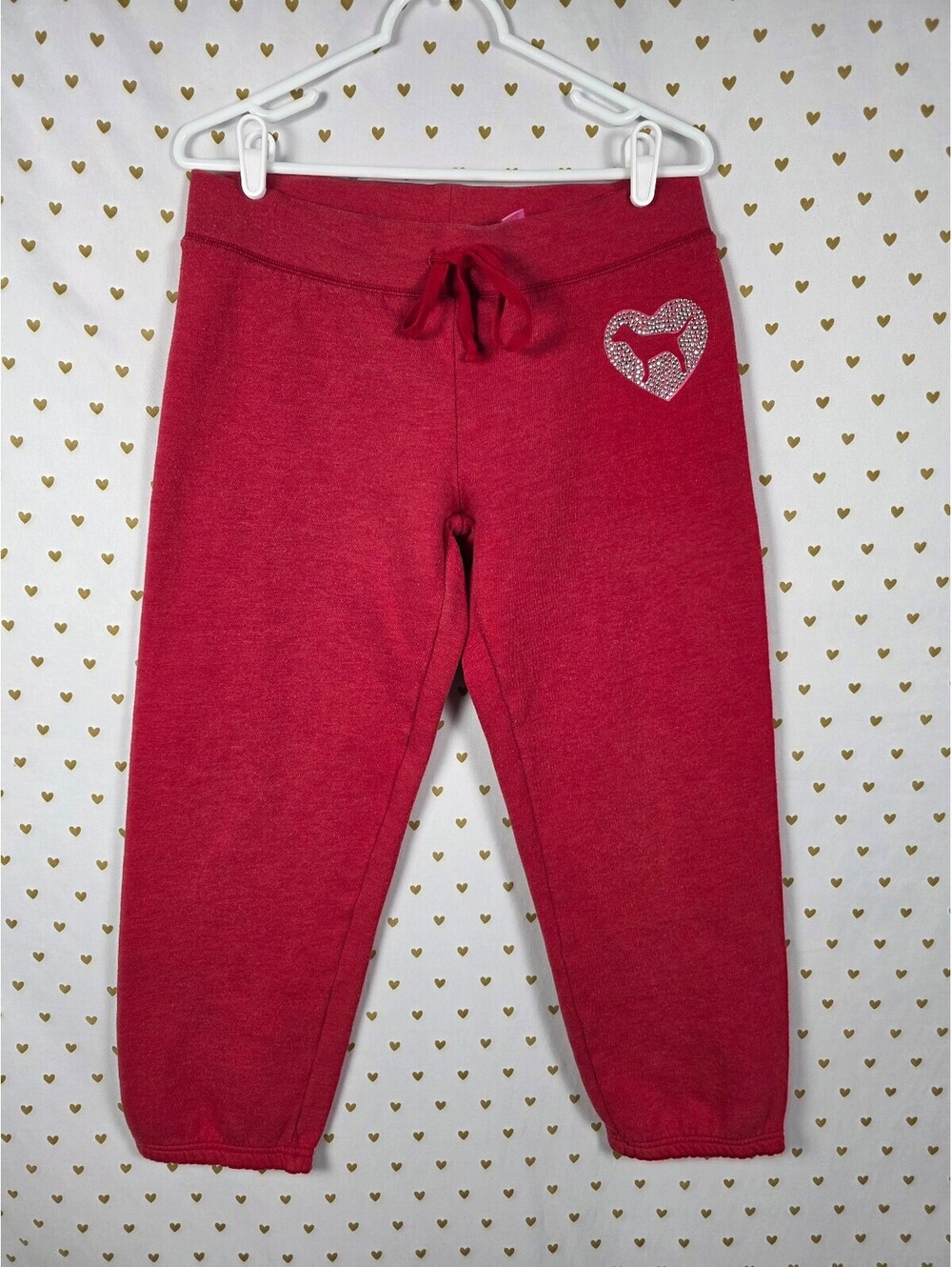 Victorias Secret PINK Vintage Y2K Love Logo Butt BLING Studded Sweats Sweatpants